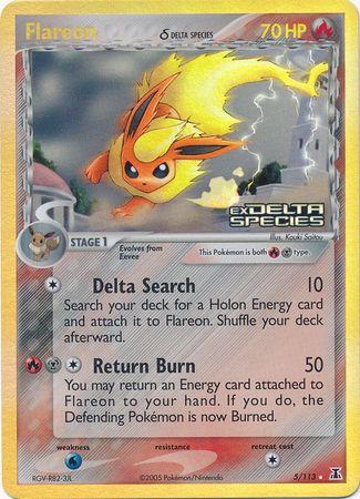 #5 EX Delta Species - Flareon (Reverse holo) (DMG)