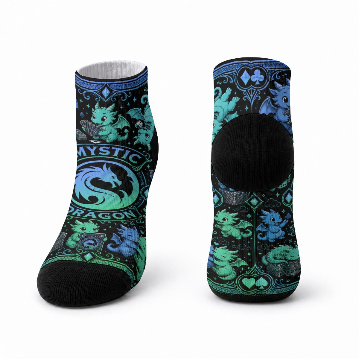 Mystic Dragon Little Dragons All-Over Print Unisex Color-Block Athletic Socks
