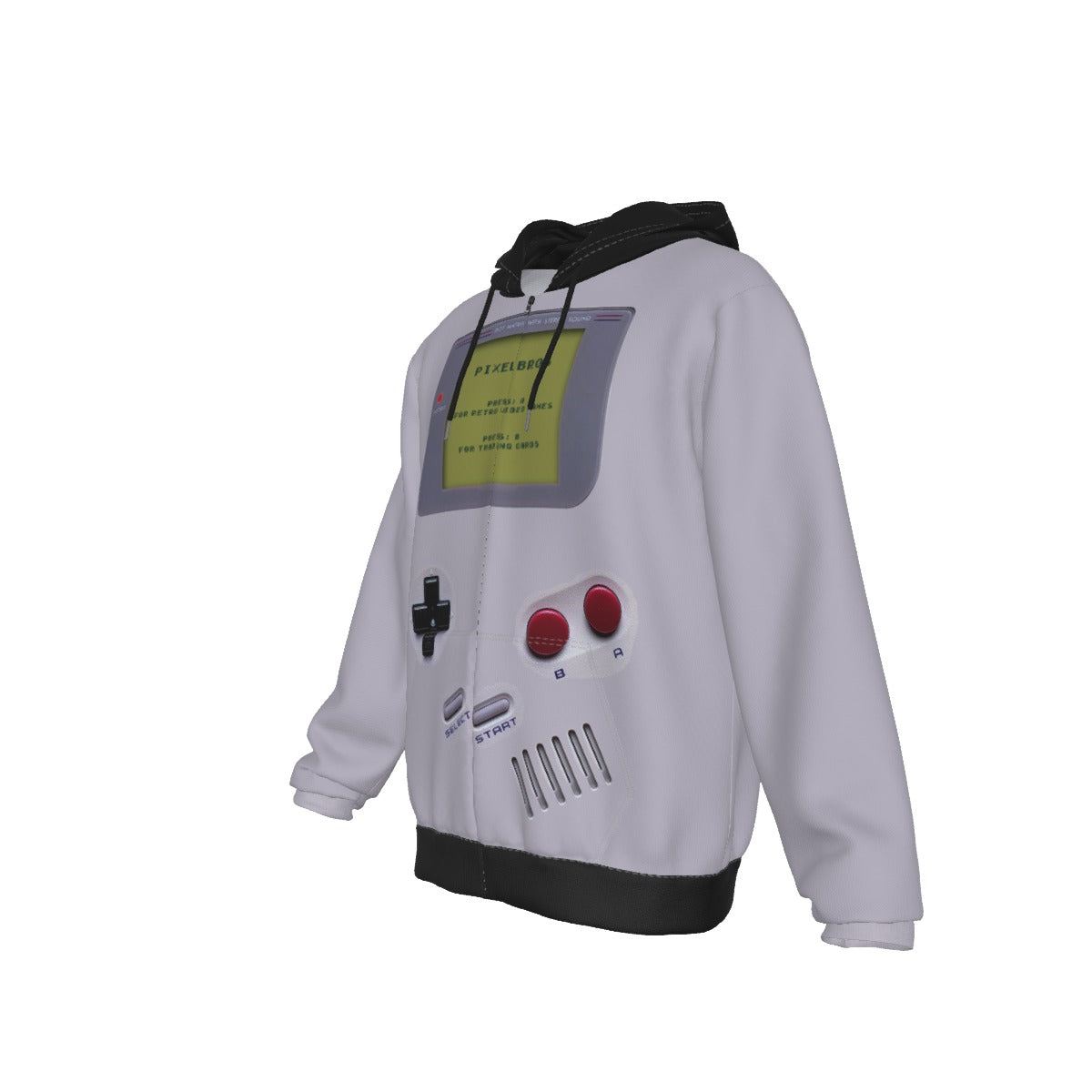 All-Over Print Zip Up Hoodie With Pocket