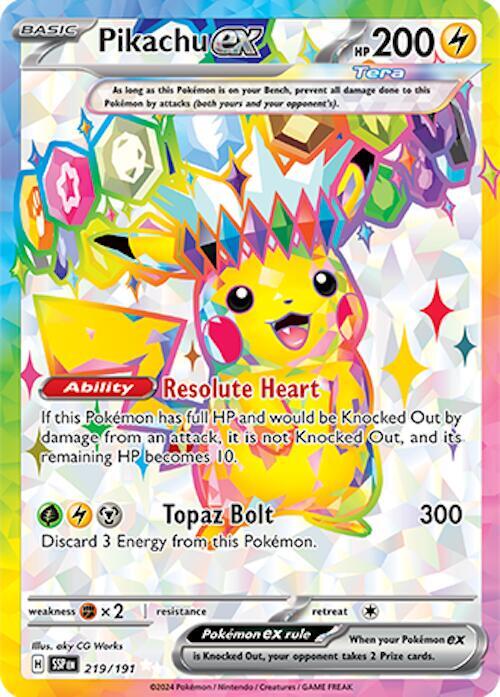 #219 Surging Sparks- Pikachu EX