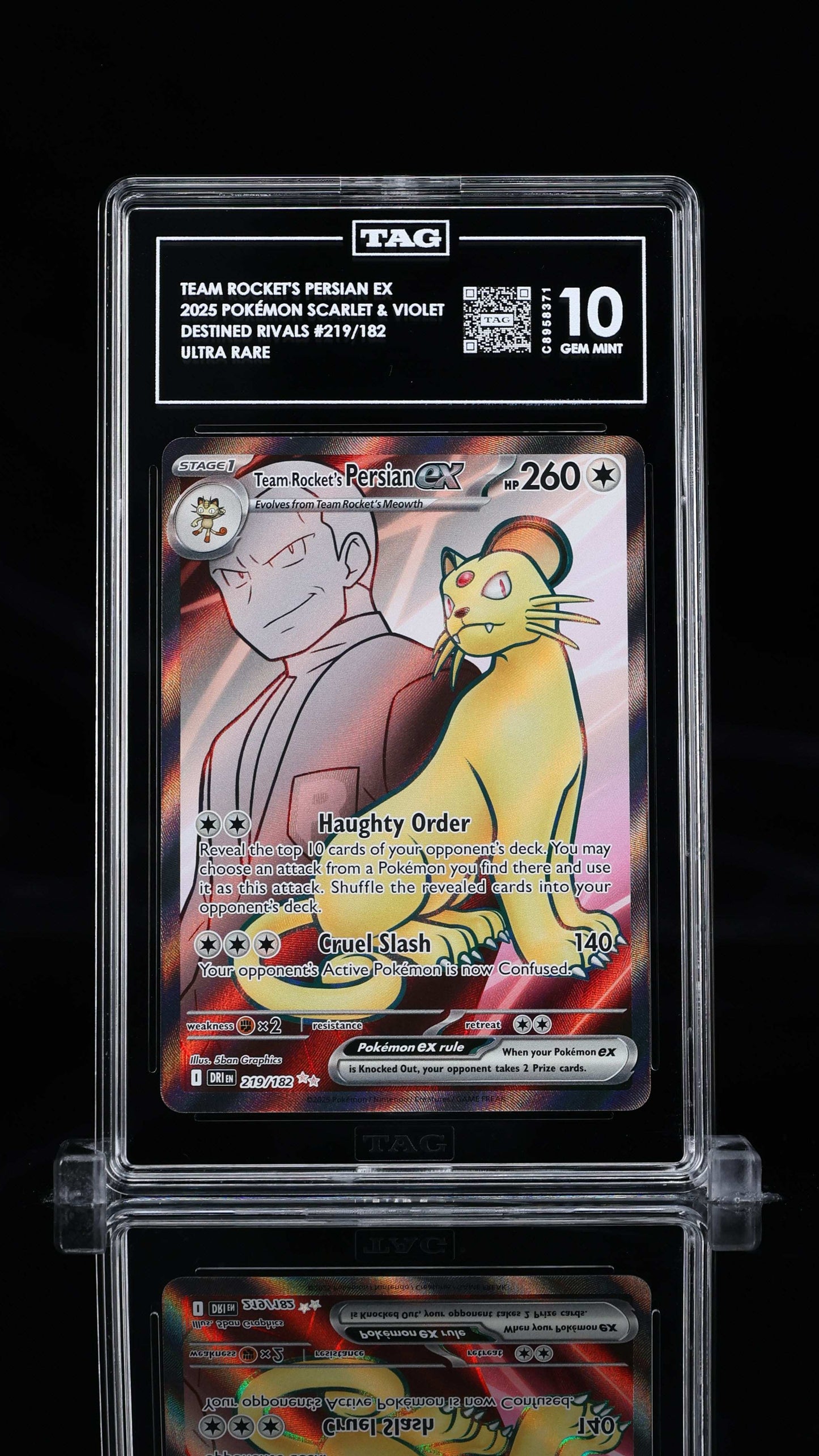 Team Rocket's Persian EX- #219 Destined Rivals- TAG 10