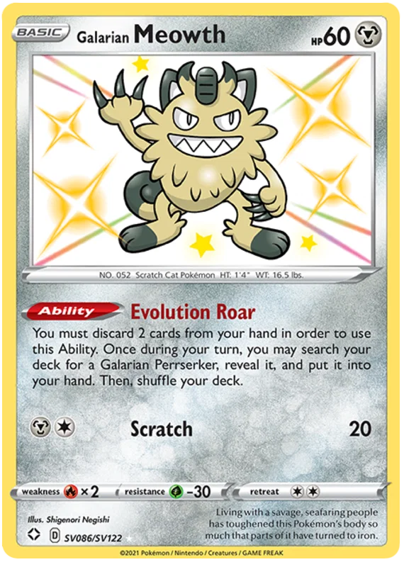 #SV086 - Shining Fates - Galarian Meowth