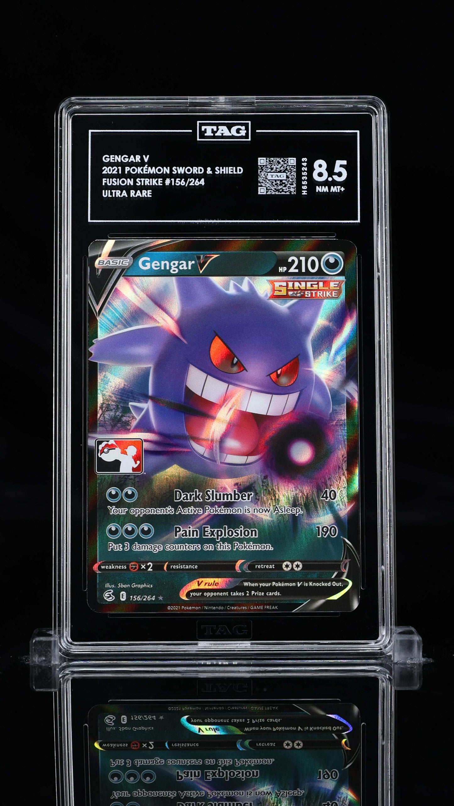 Gengar V- #156 Fusion Strike Prize Pack- TAG 8.5
