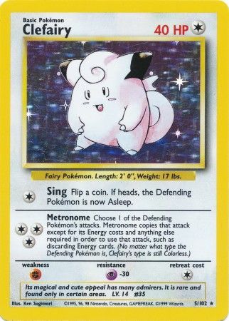 #5 Pokemon Base Set Unlimited - Clefairy Holo(HP)