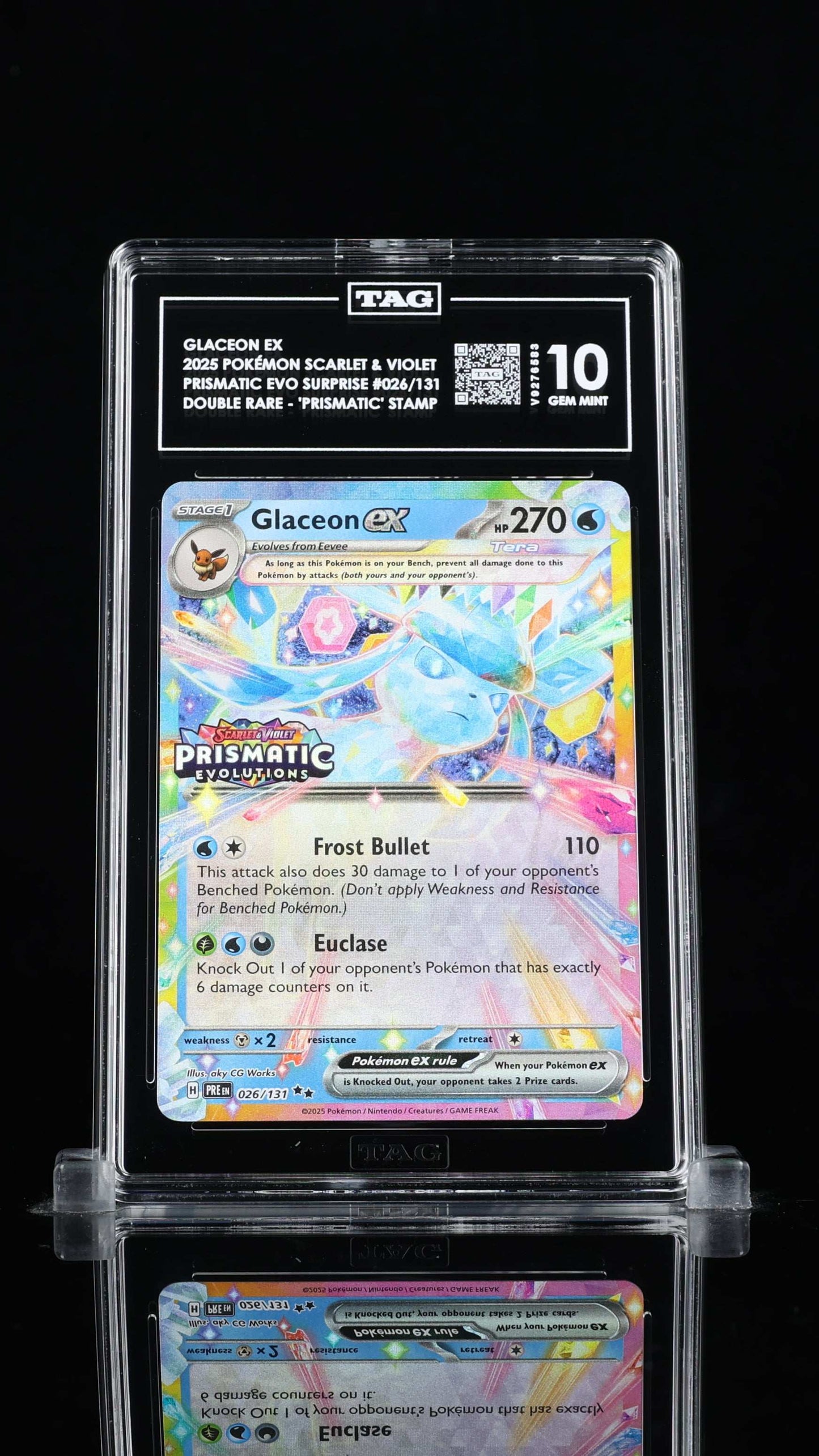 Glaceon Ex- #26 Prismatic Stamped- TAG 10