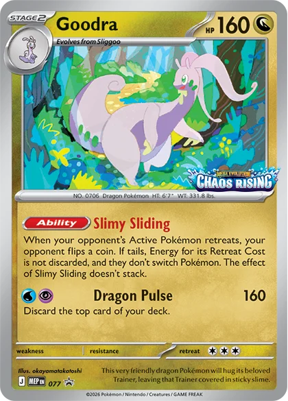 #77 Mega Evolution Promos- Goodra Mega Evolution Chaos Rising Stamped(sealed)