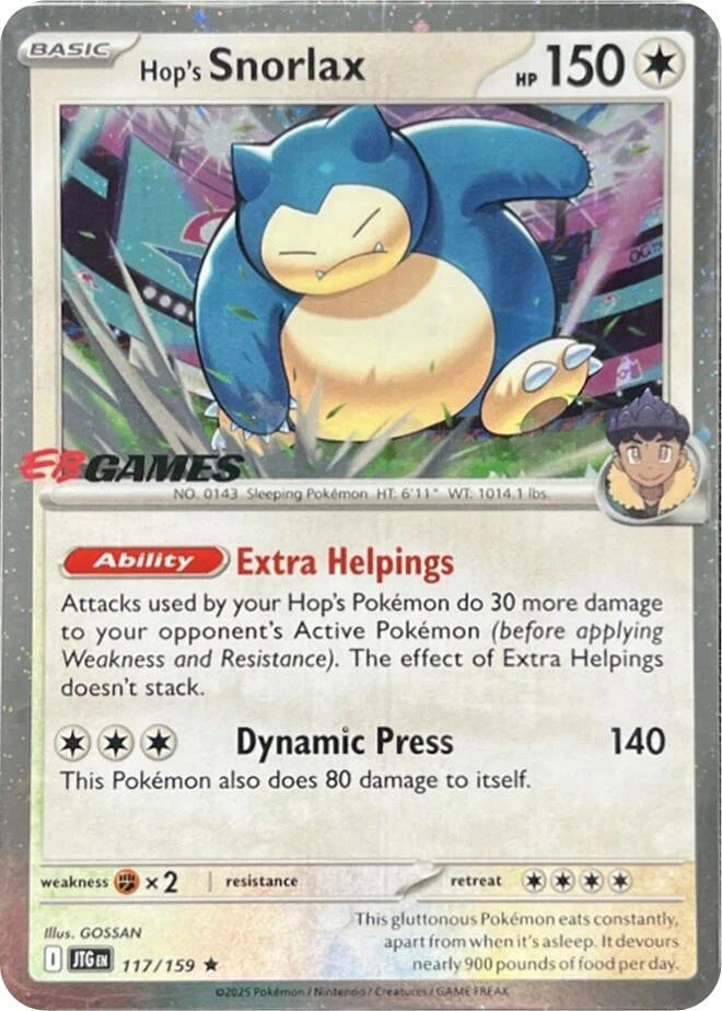 #117 Journey Together- Hop's Snorlax (EB Games Stamped)(Not Sealed)(LP)