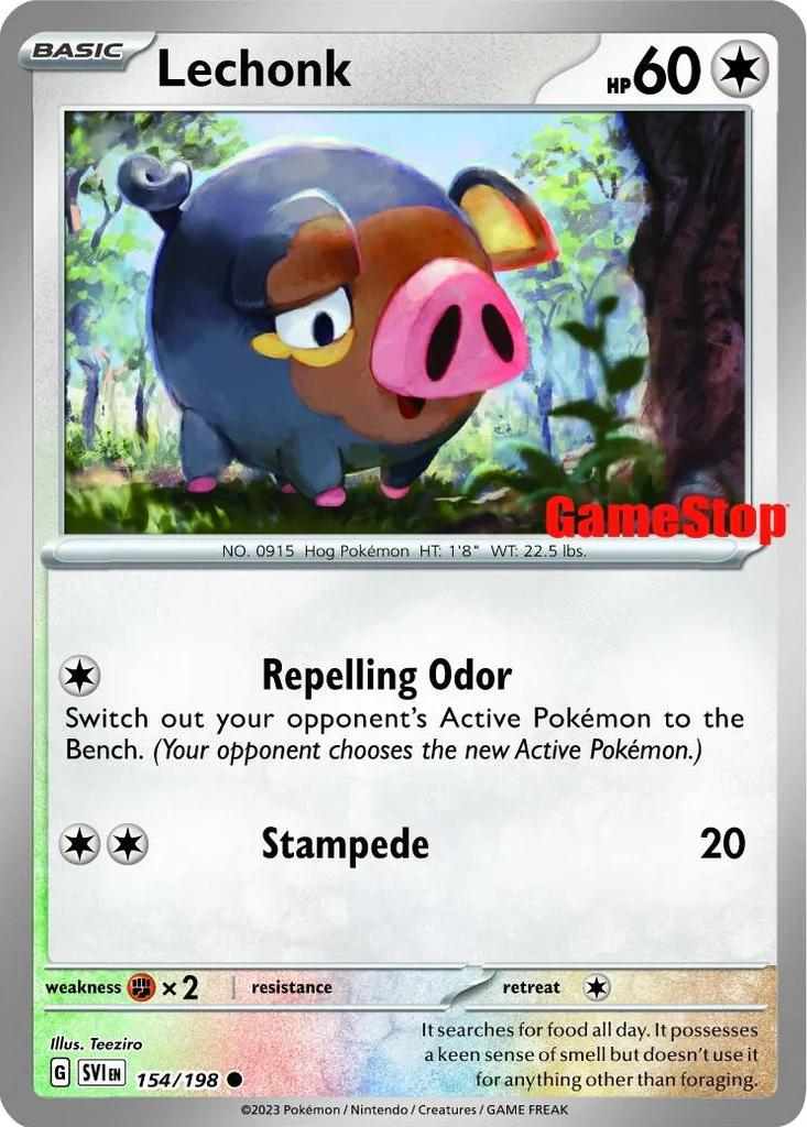 #154 Scarlet & Violet- Lechonk (Reverse Holo)(Gamestop Stamped)