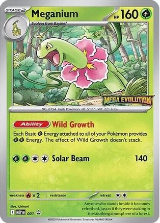#1 Mega Evolutions Promos- Meganium Holo (Mega Evolution Stamped)