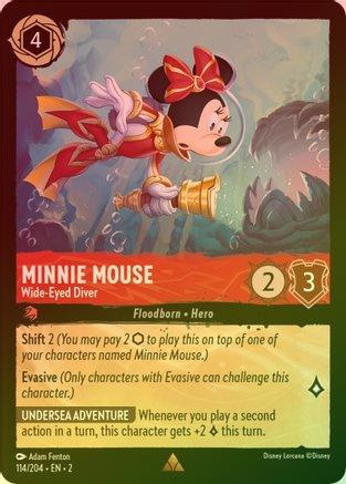 #16/P1 Lorcana Promos- Minnie Mouse (Wide Eyed Diver) (Foil)