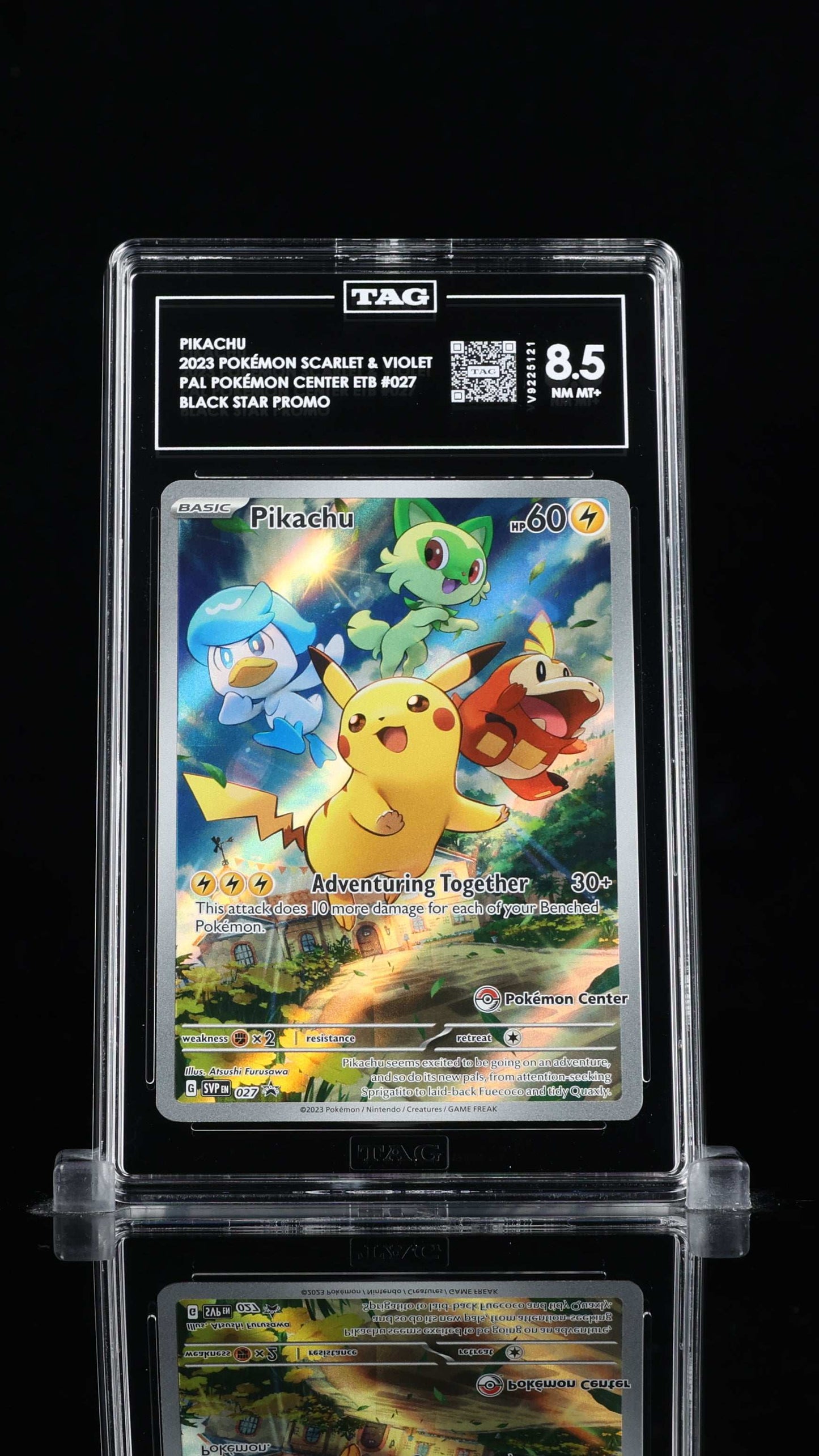 Pikachu- #27 Scarlet & Violet Promos Pokemon Center Stamped - TAG 8.5