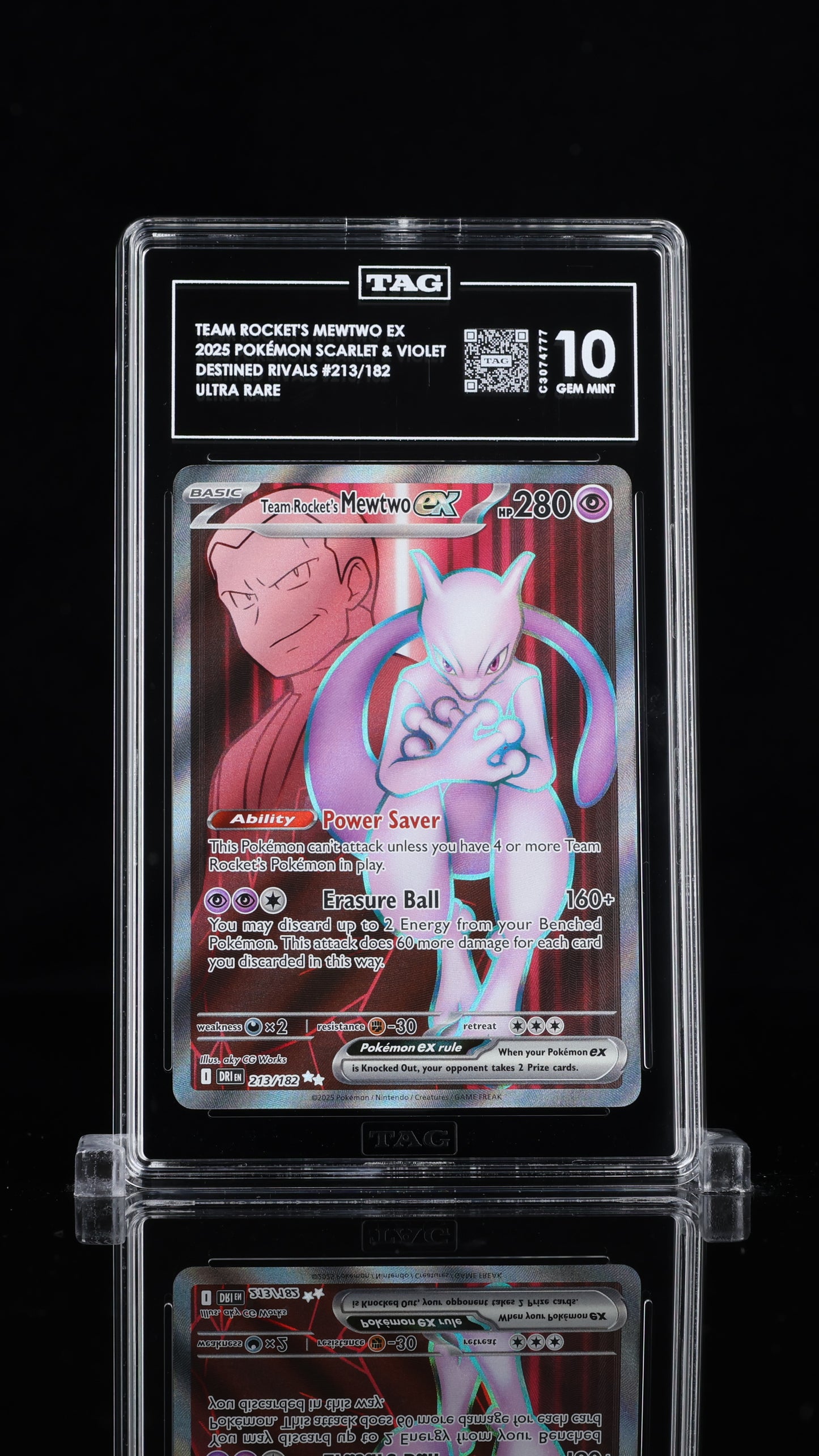Team Rocket's Mewtwo EX- #213 Destined Rivals- TAG 10