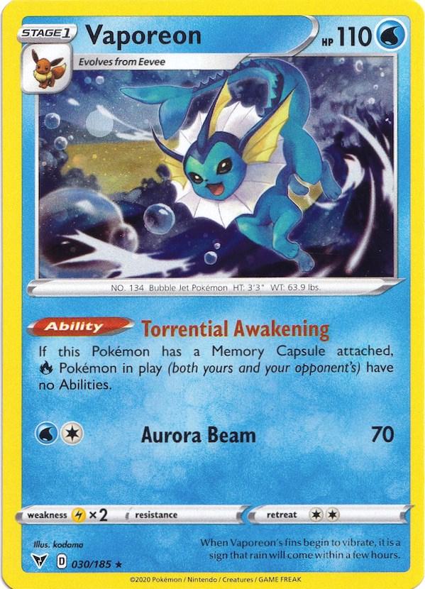 #30 Vivid Voltage- Vaporeon (Cosmo Holo)