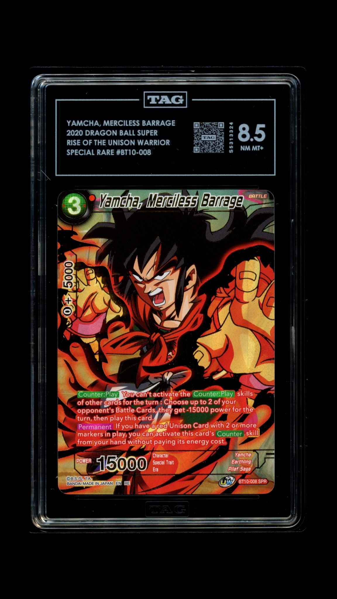 Yamcha Merciless Barrage-Rise of the Unison Warrior #BT10-008- TAG 8.5