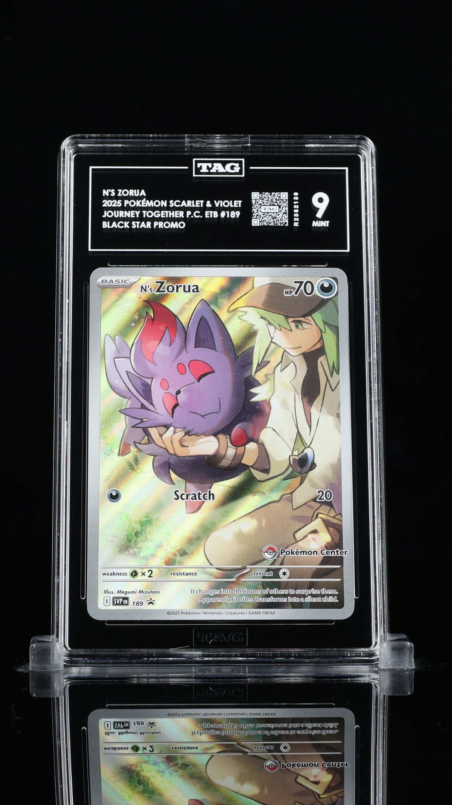 N's Zorua- #189 Scarlet & Violet Promo Pokemon Center Stamped- TAG 9