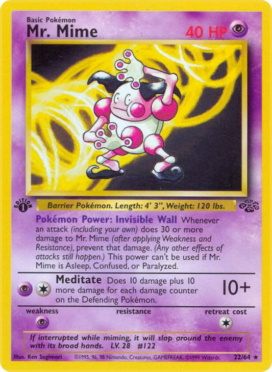 #22 First Edition Jungle - Mr. Mime (MP)