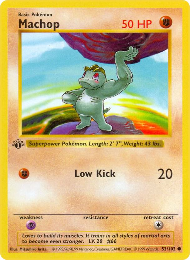 #52 Base Set First Edition - Machop (HP)