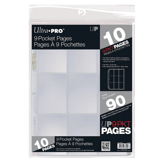 Ultra-Pro 9-Pocket Retail Page for Standard Size Cards (10ct)