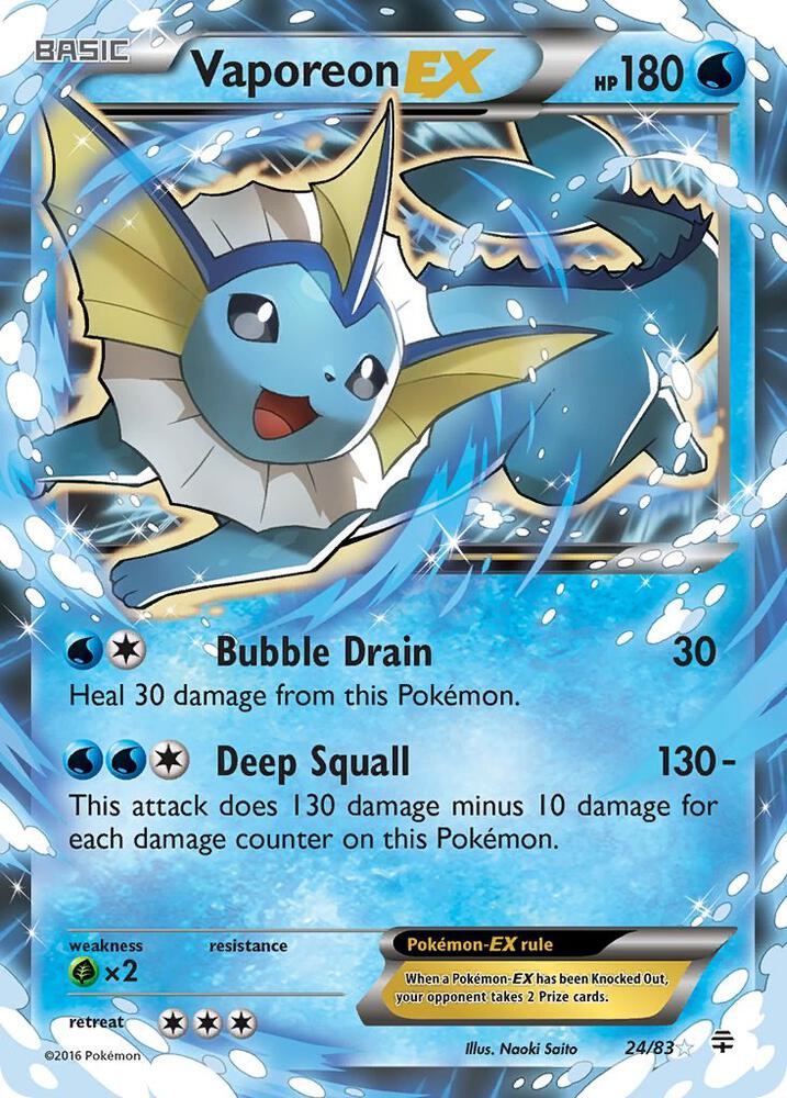 #24 Generations- Vaporeon EX (LP)