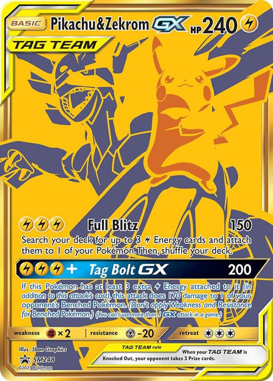 #SM248 Sun & Moon Promo - Pikachu & Zekrom GX (LP)