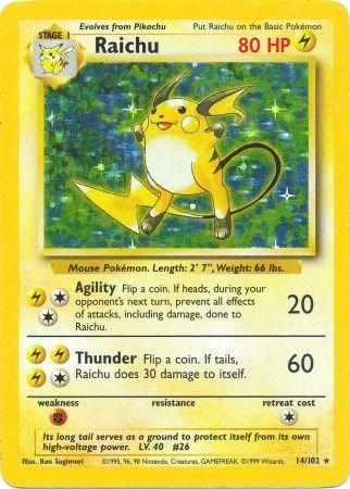#14 Base Set Unlimited- Raichu Holo (MP)