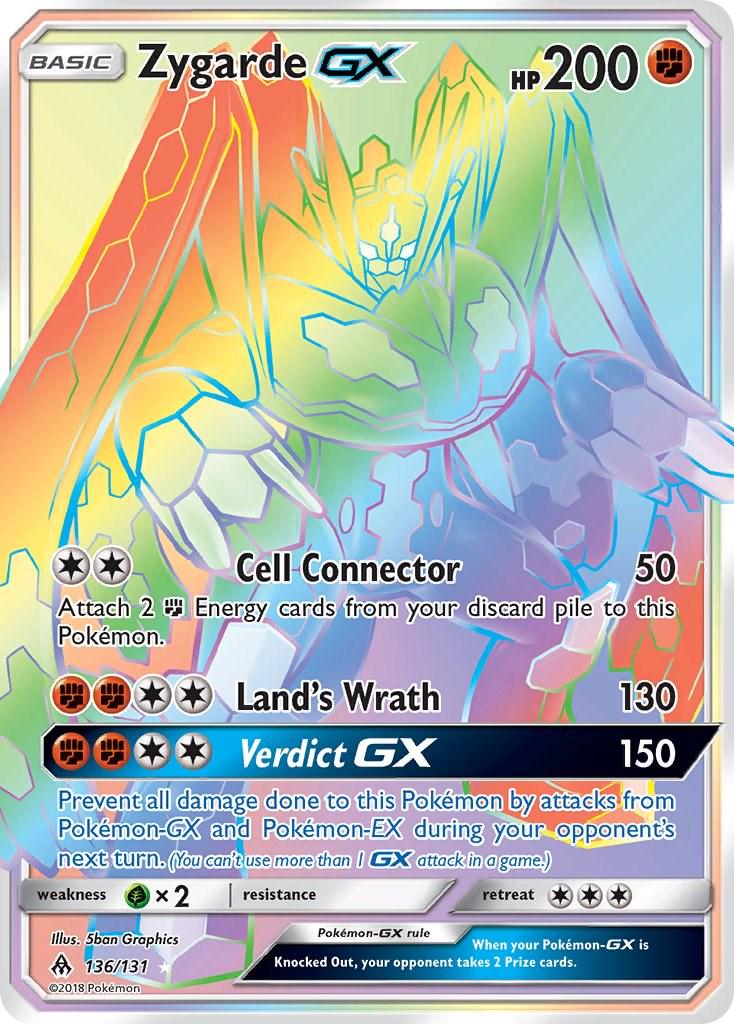 #136 Forbidden Light- Zygarde GX (DAMAGED)