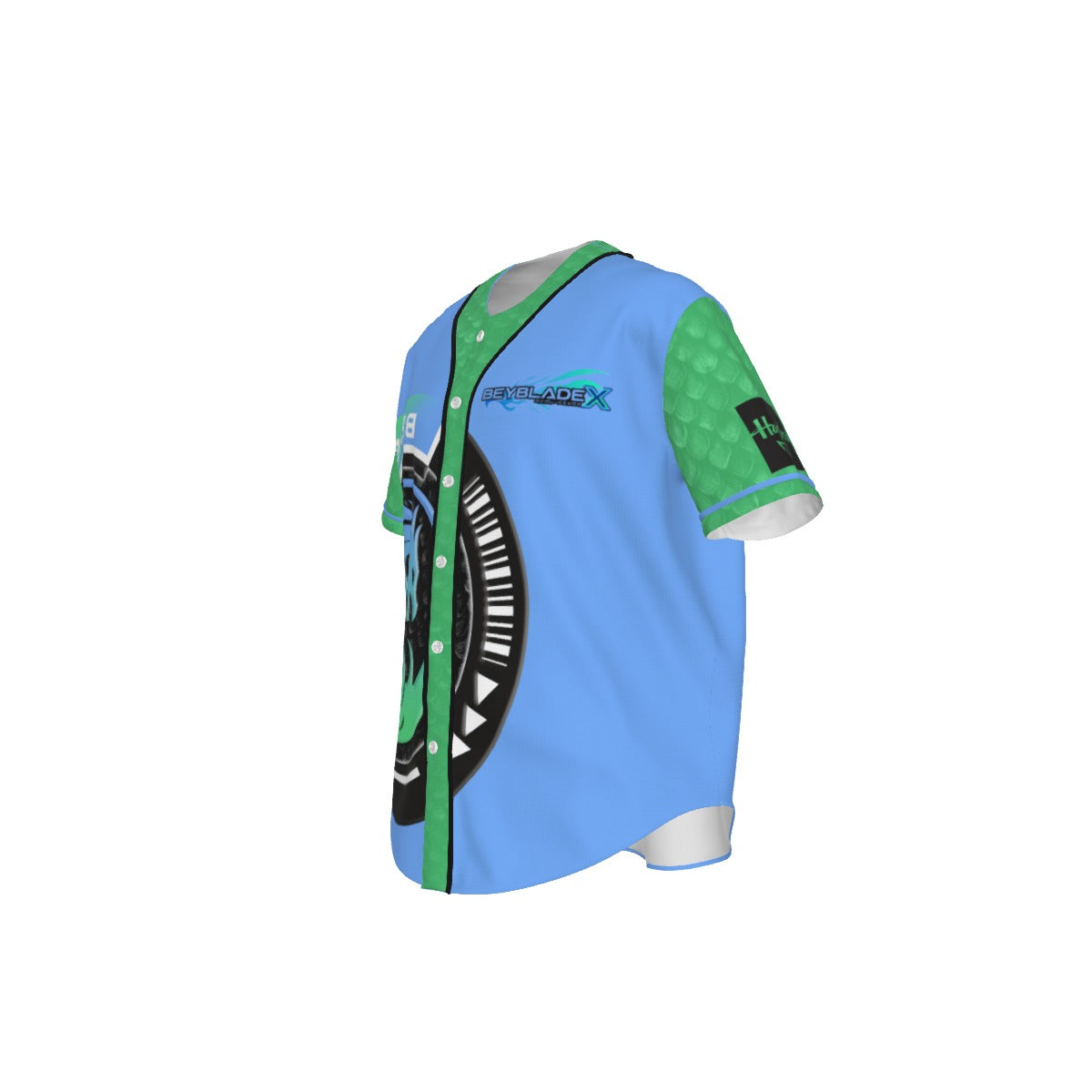 Mystic Dragon BeyBlade X - All-Over Print Men's Short Sleeve Baseball Jersey With Pinstripes