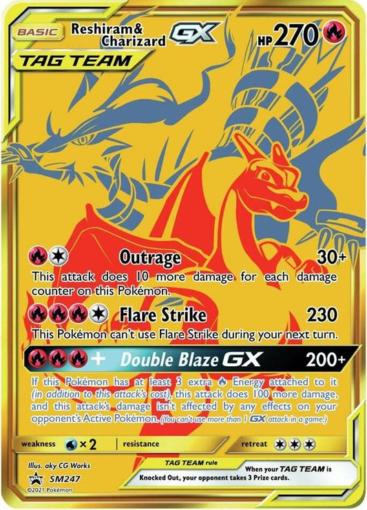 #SM247 Sun & Moon Promo - Reshiram & Charizard GX (LP)