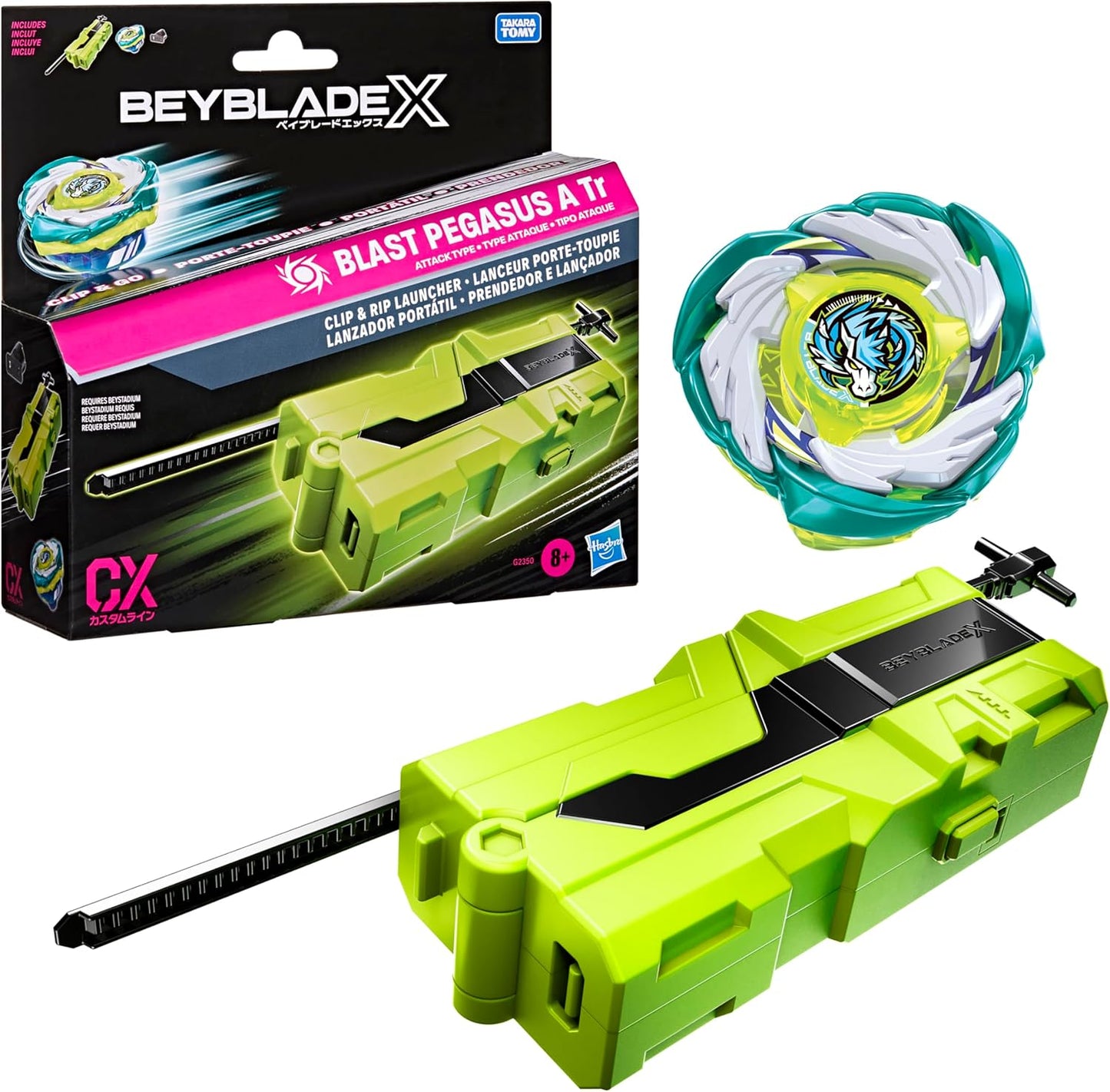 Beyblade X  Blast Pegasus A Tr Clip and Rip Launcher