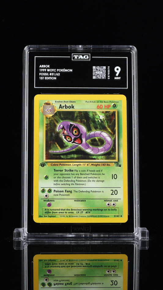Arbok- #31 Fossil First Edition- TAG 9