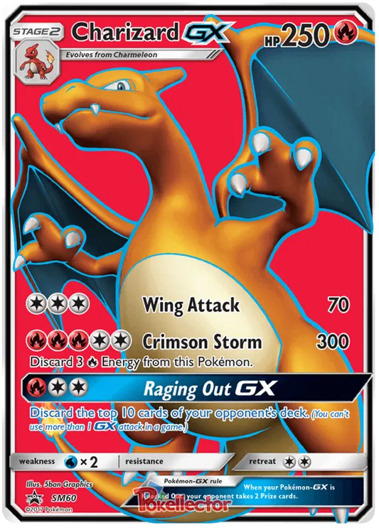 #SM60 Sun & Moon Promo - Charizard GX (LP)