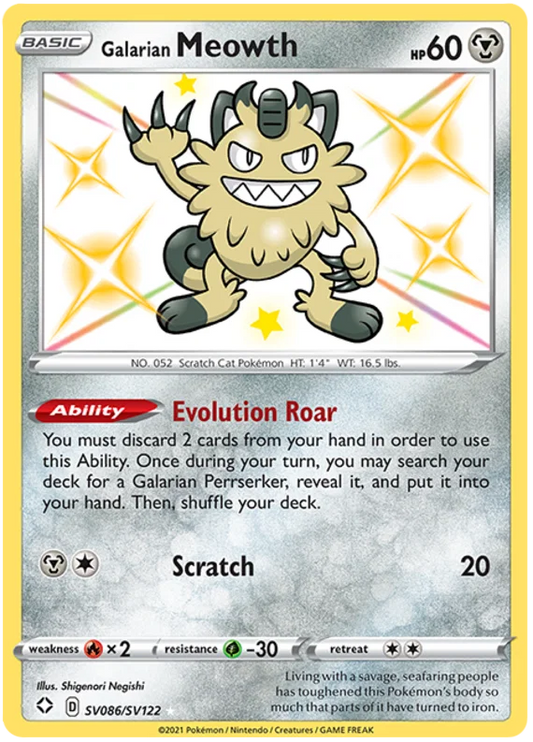 #SV086 - Shining Fates - Galarian Meowth