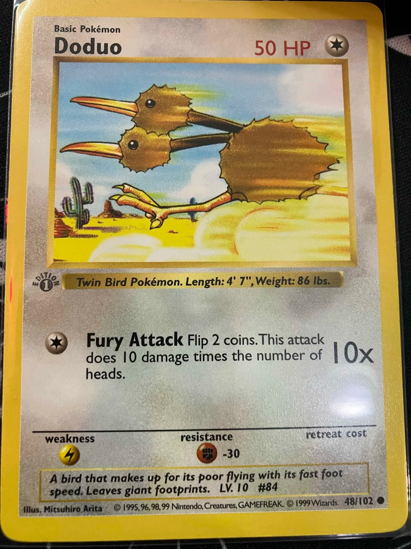 #48 Base Set First Edition - Doduo (Grey stamp error) (MP)