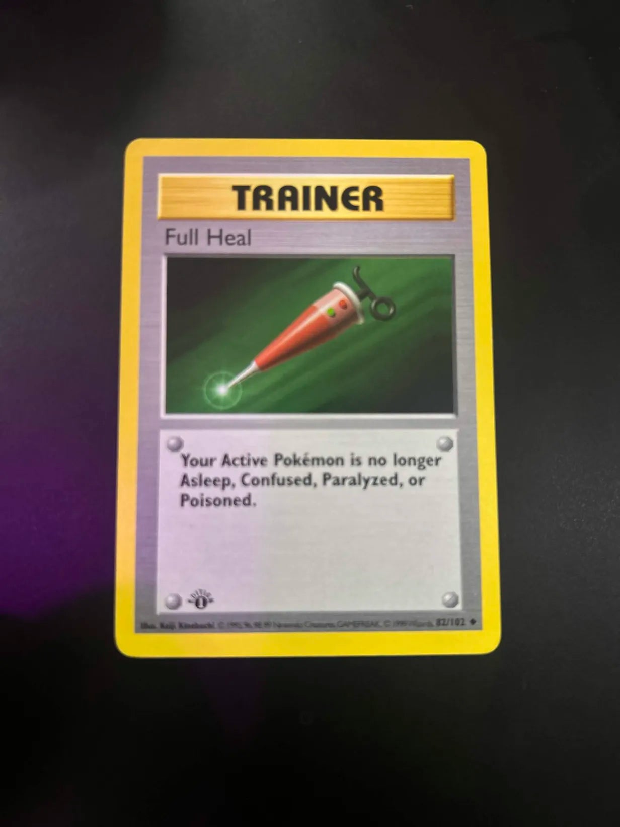 #82 1st Edition Pokemon Base Set- Full Heal Non-holo (MP)