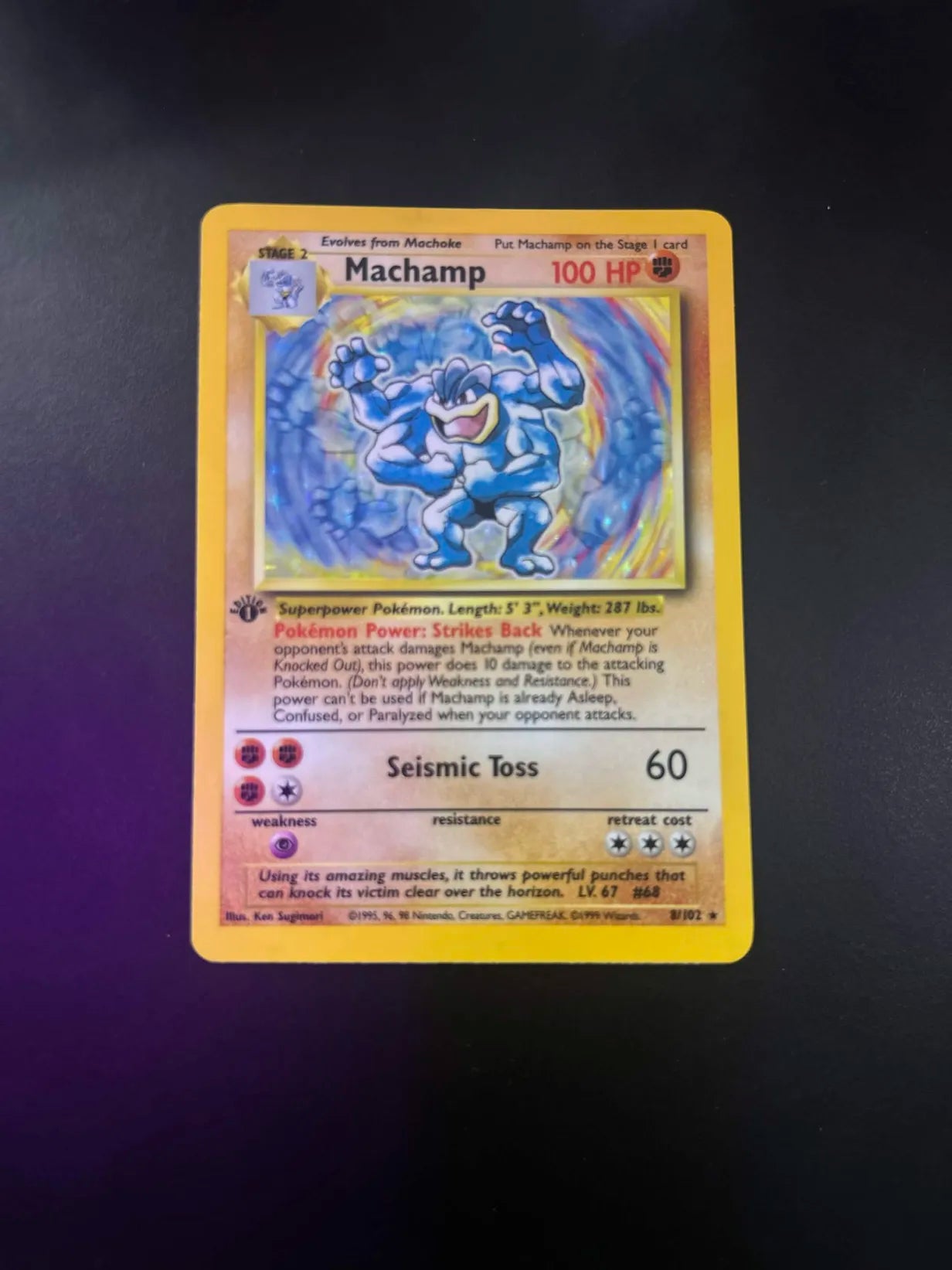#8 1st Edition Base Set - Machamp (HP)