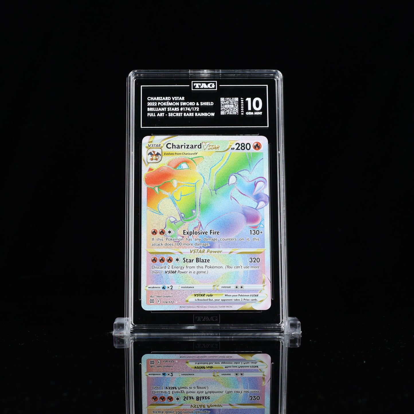 Charizard Vstar #174- Brilliant Stars- Tag 10