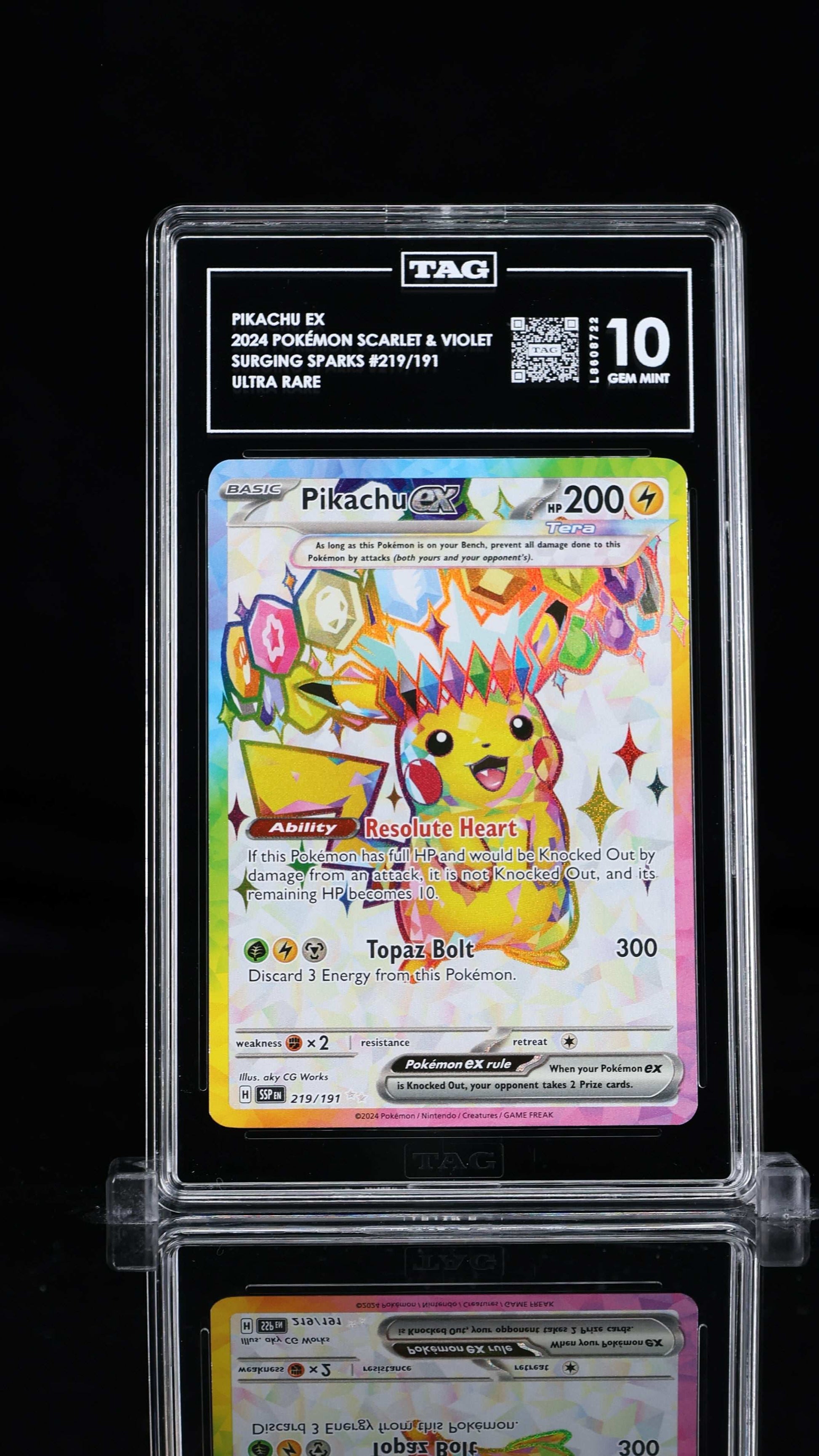 Pikachu Ex- #219  Surging Sparks- TAG 10