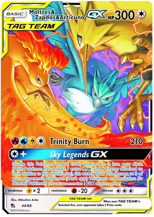 #44 Hidden Fates - Moltres & Zapdos & Articuno GX Tag Team