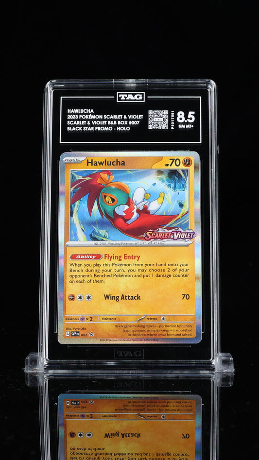 #007 Hawlucha- Scarlet & Violet Stamped Promo- TAG 8.5