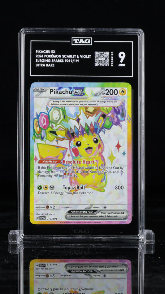 Pikachu EX - #219 Surging Sparks - TAG 9