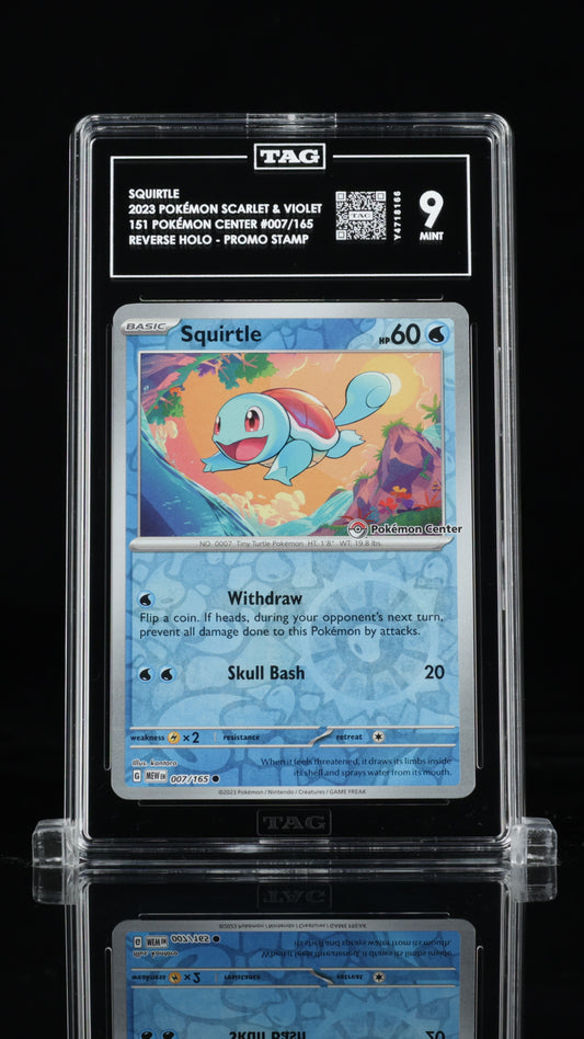 Squirtle- # 7 151 Pokemon Center Stamped- TAG 9