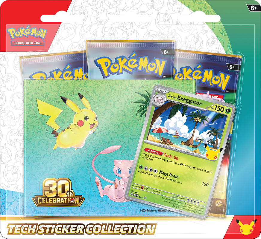 Pokemon 30th Collection Tech Sticker Collection* Releases September 16, 2026*