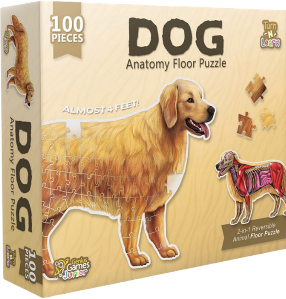 Turn N Learn Anatomy 100 Piece Dog Floor Puzzle Double Sided