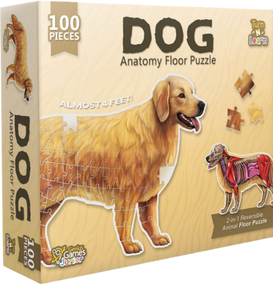 Turn N Learn Anatomy 100 Piece Dog Floor Puzzle Double Sided