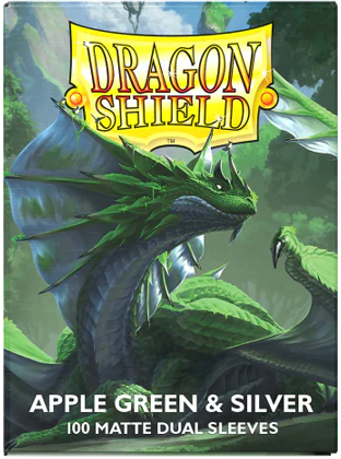 Dragon Shield Apple Green & Silver 100 Count  Matte Sleeves