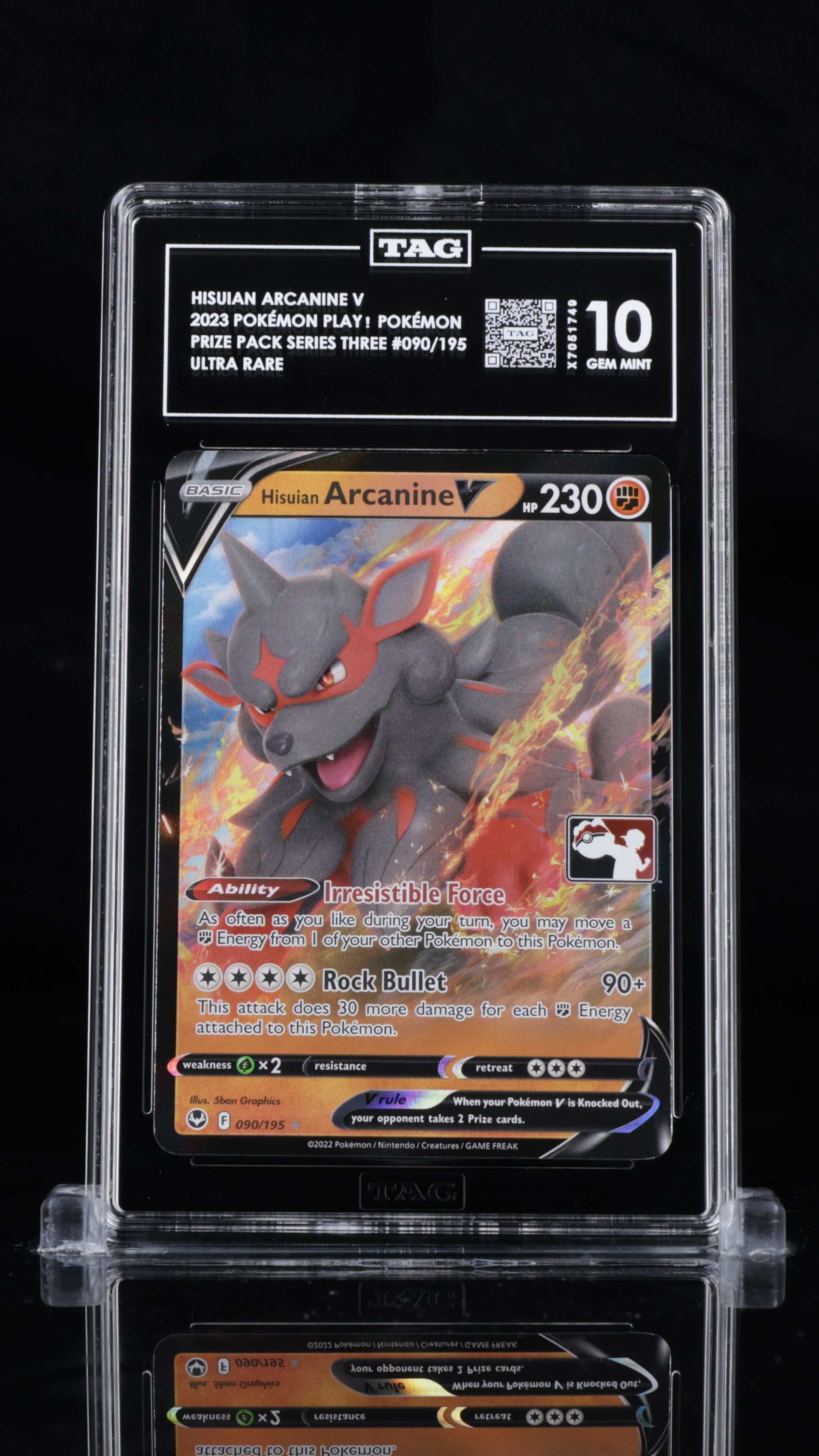 Hisuian Arcanine V- #90 Silver Tempest Prize Pack Series 3- TAG 10