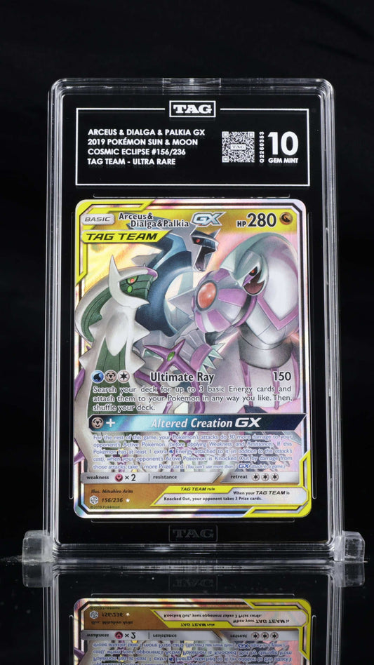 Arceus&Dialga&Palkia GX- #156 Cosmic Eclipse- TAG 10