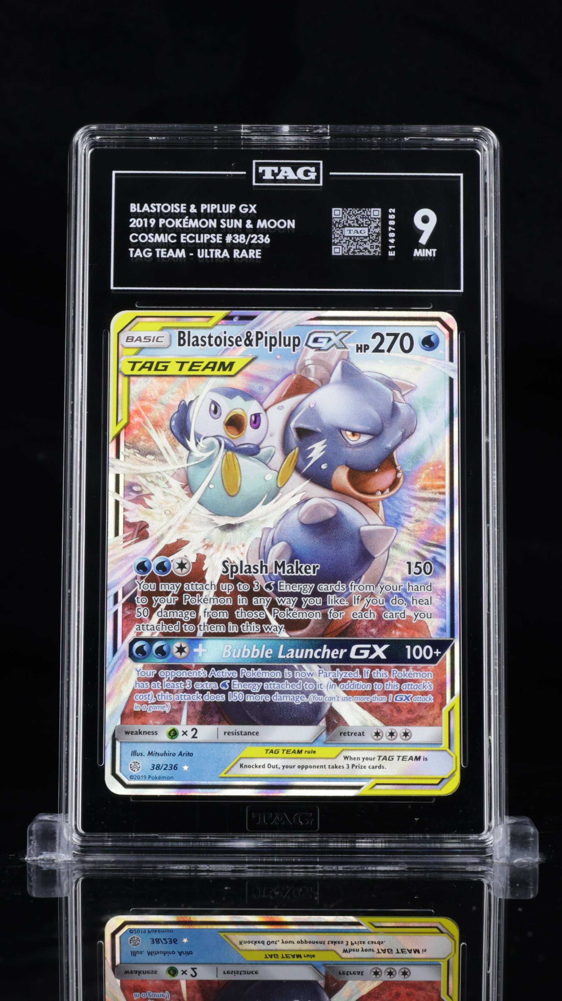 Blastoise & Piplup EX- #38 Cosmic Eclipse- TAG 9