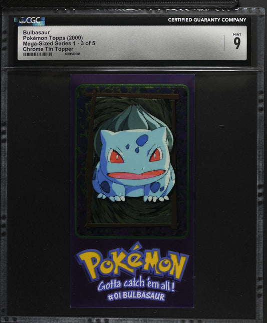 Bulbasaur- Pokemon Topps (2000) Chrome Oversized Tin Topper #3- CGC 9