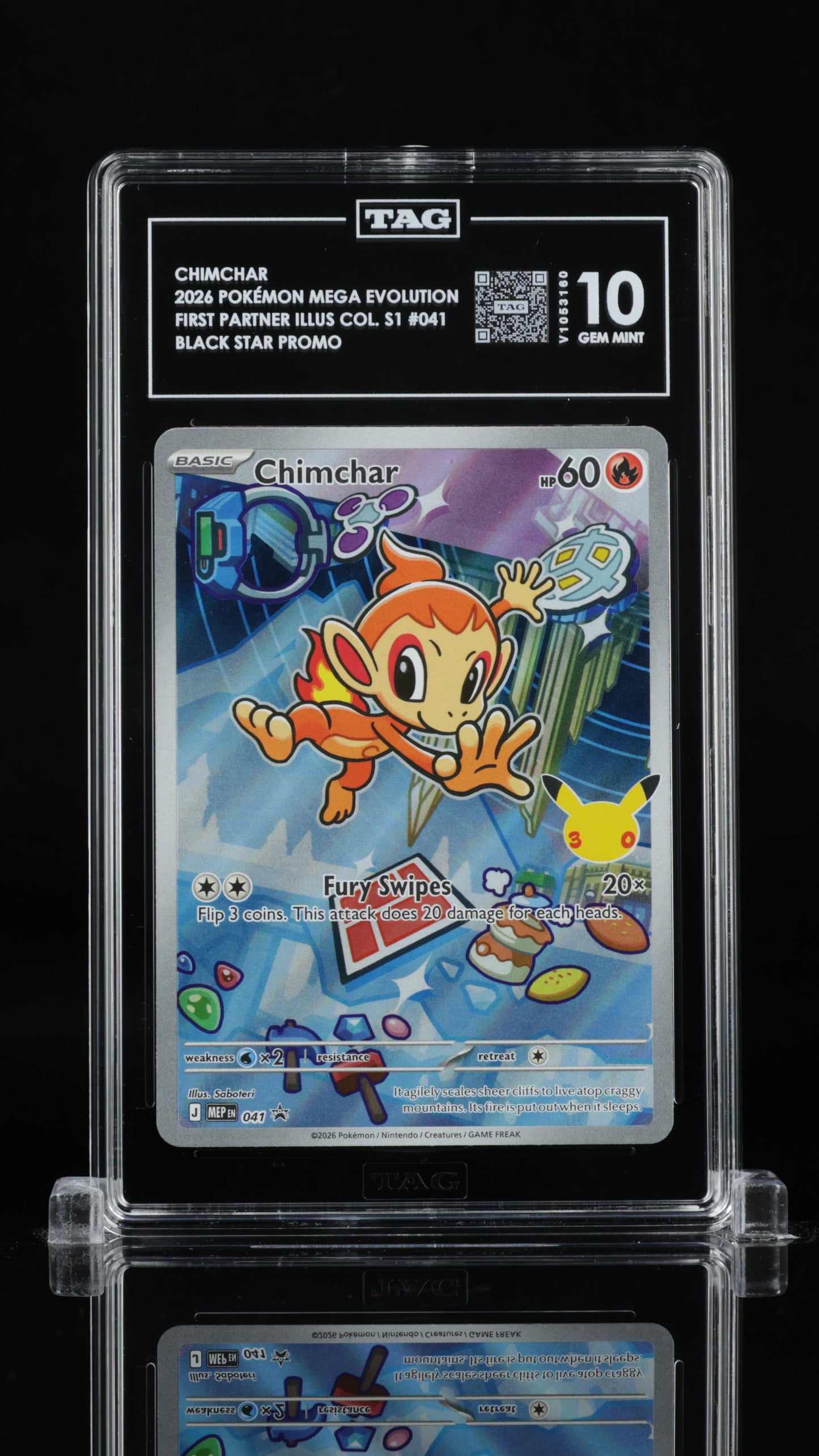 #41 Chimchar- Mega Evolutions Promo First Partners Illustration  Series 1- TAG 10